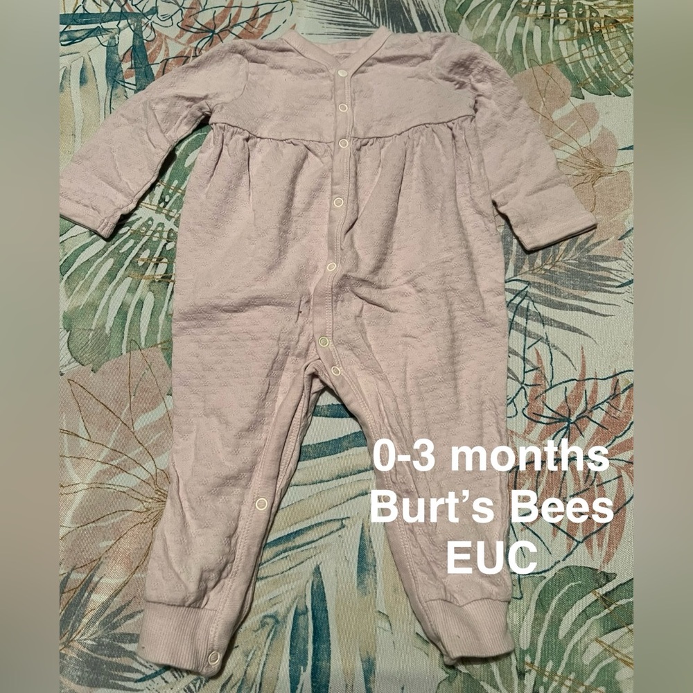 3 months baby girl clothes lilac Burt Bees baby romper